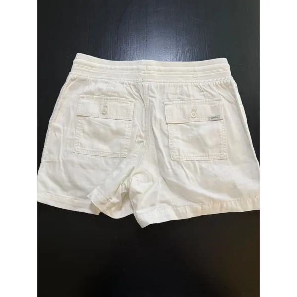 Orvis‎ Classic Collection Womens Cream Drawstring Elastic Waist Utility Shorts S - Image 4