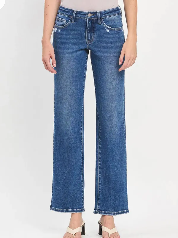 Lovervet By Vervet Mid Rise Full Length Straight Leg Jeans Size 28/7 Stretch - Image 2
