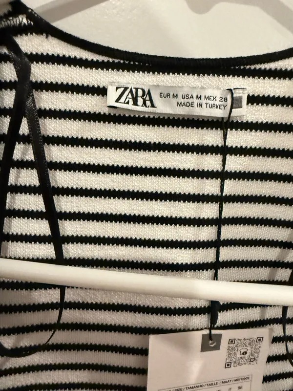 Zara striped navy and blue top - Image 4