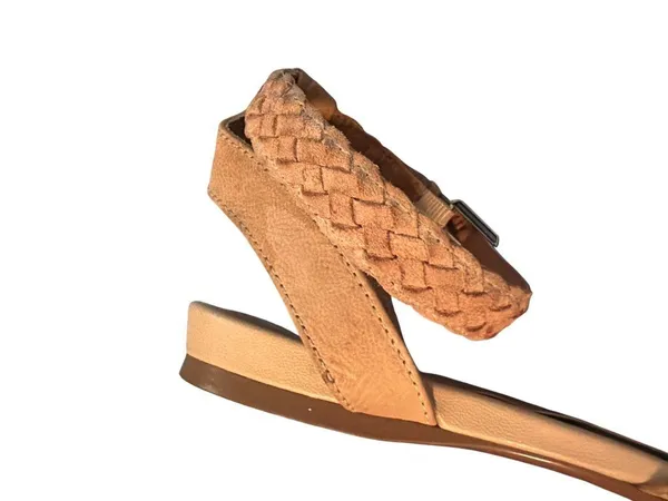 Lucky Brand Causia Sandals Brown Tan Leather Ankle Strap Braided Buckle Size 7.5 - Image 3