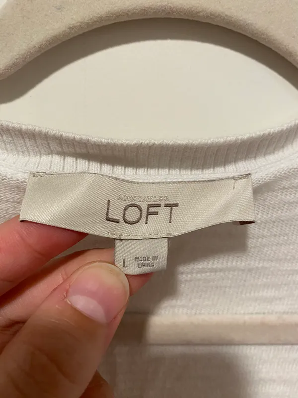 Loft White Knit Cardigan Cardigan Sweater - Image 3