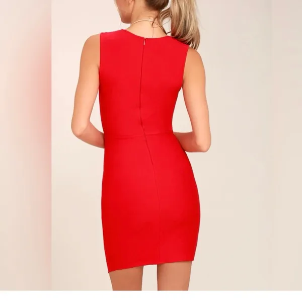 NWT Lulus Be Me Red Sleeveless Bodycon‎ Dress LARGE - Image 4