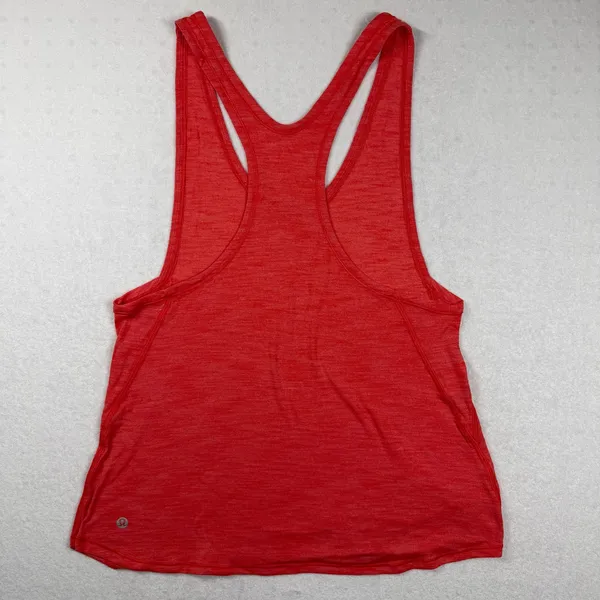 Lululemon Essential Tank Women’s Size 4 Red Orange Heathered Racerback Yoga - Image 2