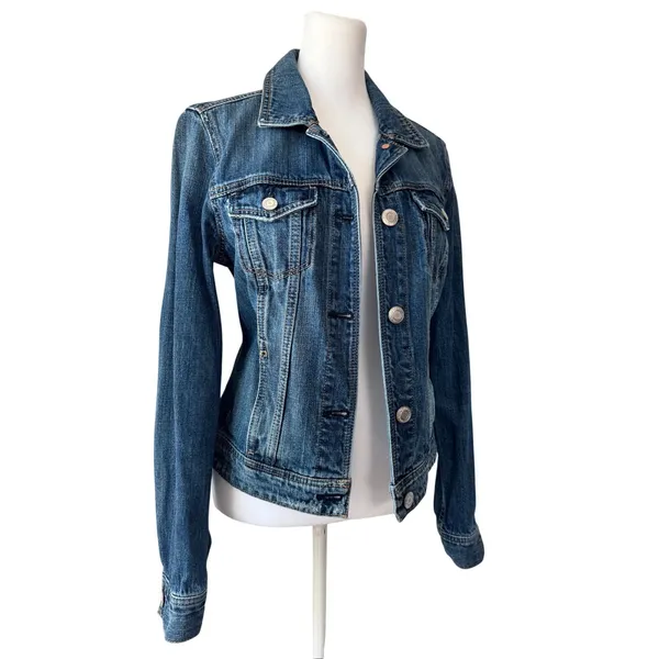 American Eagle 100% Cotton Medium Wash Denim Jacket - Image 6