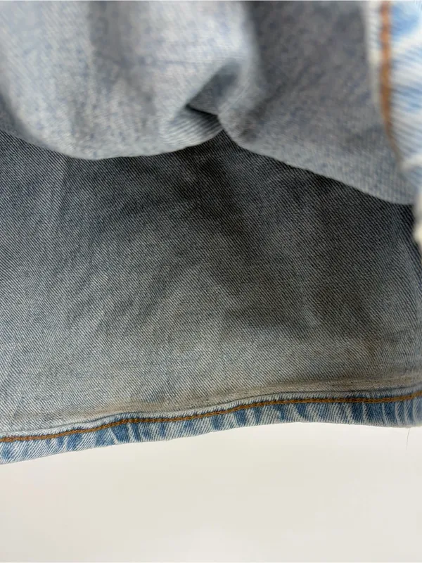 Madewell super wide leg denim jean distressed knee vintage wash women’s 33 - Image 5