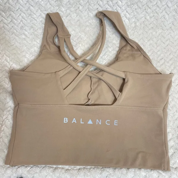 Balance Athletica Define Tan Longline Strappy Sports Bra size small‎ - Image 2