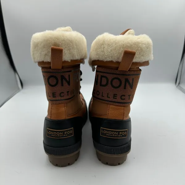 London Fog Collection Mely Winter Boots Women's 6 Duck‎ Brown Faux Fur - Image 5