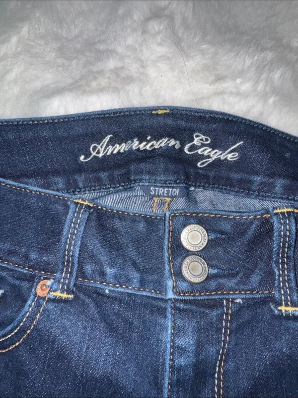 American Eagle Outfitters Women's Dark Indigo Artist Jeans - Image 2