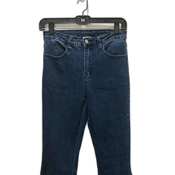 Saints & Hearts Bell Bottom Jeans Dramatic Flare Dark‎ Wash Denim Size Small - Image 2