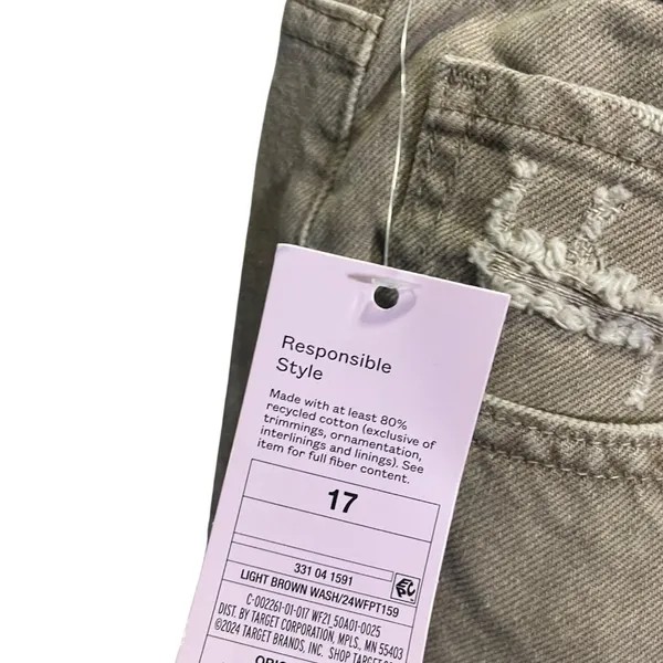 Wild Fable High-Rise Straight Jeans 17 Light Brown Distressed‎ - Image 3