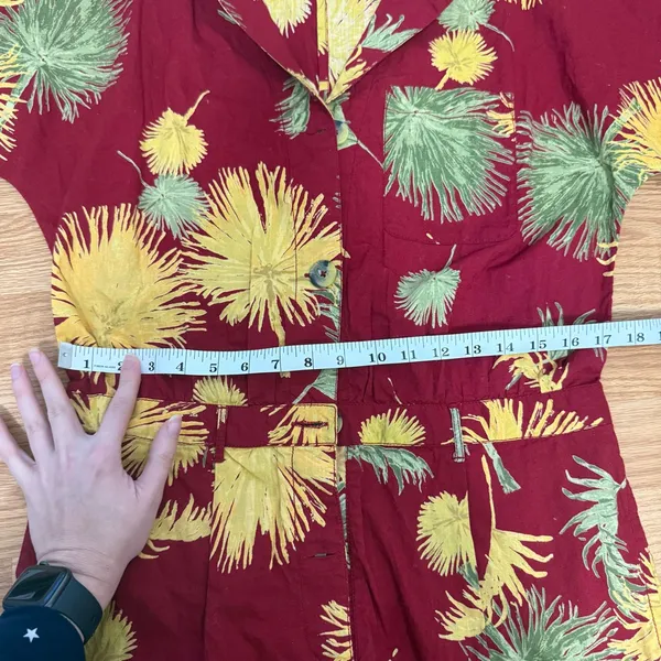 Free People Tropical Print Button Front Romper Size M New - Image 2