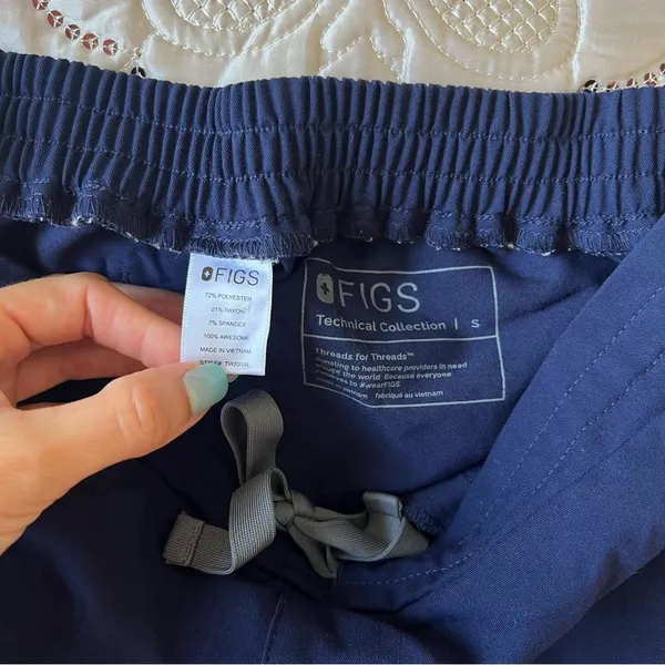 Figs Yola Skinny Scrub Pants Navy Blue Size Small - Image 8