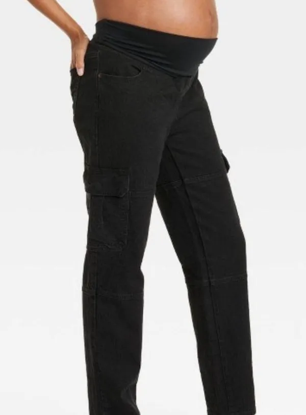 Over Belly 90's Straight Maternity Jeans - Isabel Maternity by Ingrid & Isabel - Image 4