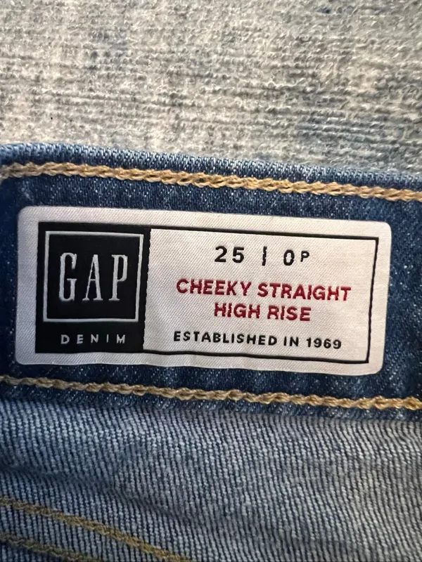 Gap Denim Distressed Button Fly Cheeky Straight High Rise Jeans Size 25 / 0P - Image 4