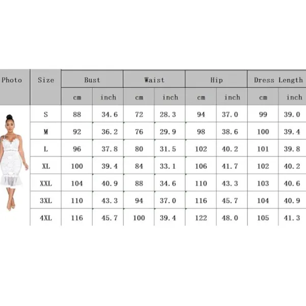 White Floral Lace Mermaid BodyCon Party Dress Sheer RuffleHem Size USXL (tag3XL) - Image 12