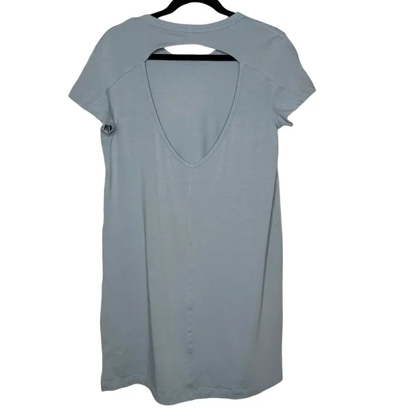 NWOT Lululemon Day Tripper Mini Dress Pima Cotton Blue Open Back Size 4 - Image 4