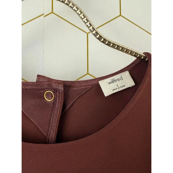Wilfred by Aritzia Laon Copper Brown Open Back Blouse - Size - Small - Image 7