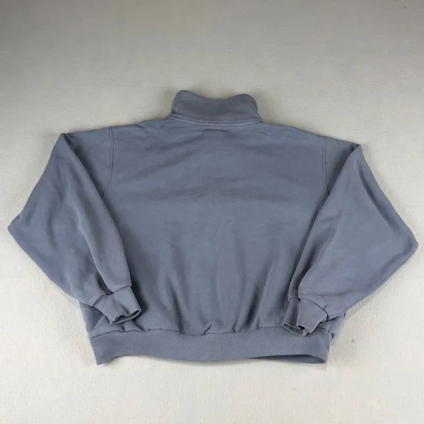 Hollister Womens Denver USA 97 Quarter Zip Sweatshirt Blue Gray Crop Fleece S - Image 9