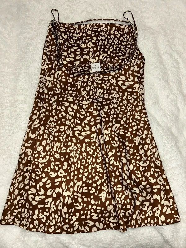 Princess Polly Brown And Cream Speckled Print Wedding Guest Dress - Image 8