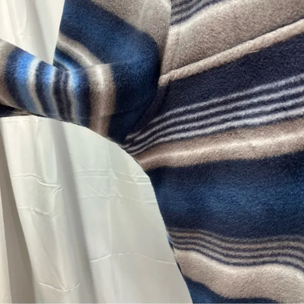 Southern Grit Tundra Fleece‎ Pullover Snap Striped Blue Grey Southwestern Womens - Image 5