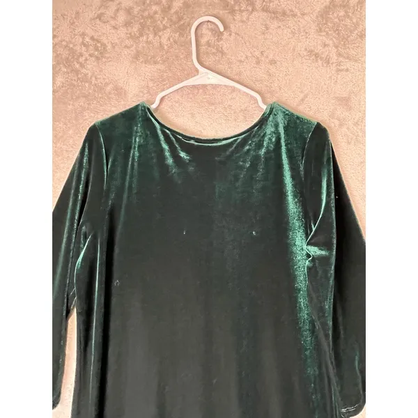 Bob Mackie Emerald Green Velvet Dress Embellished Beaded Neckline Elegant S New - Image 4