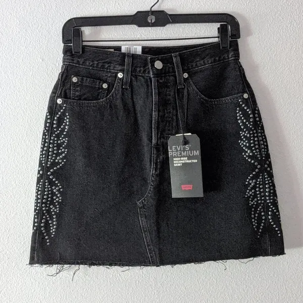 {Levi's} High Rise Deconstructed Button Fly Skirt - Image 5