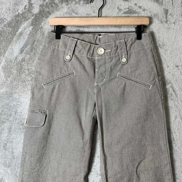 James Perse Y2K Gray Low Rise Utility Wide‎ Leg Pants 25 Indie Sleaze Baddie - Image 2