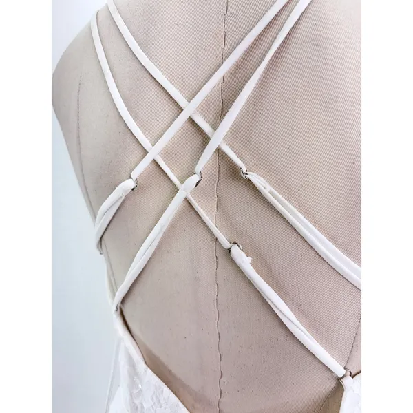 NWT Jessica McClintock by Clarisse Gown Ivory Lace Sequin Open Back 8 - Image 10