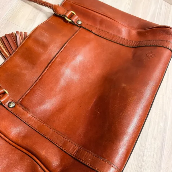 Patricia Nash Cameley Tote Italian Leather Heritage‎ Tan Braided Handle Bag - Image 11