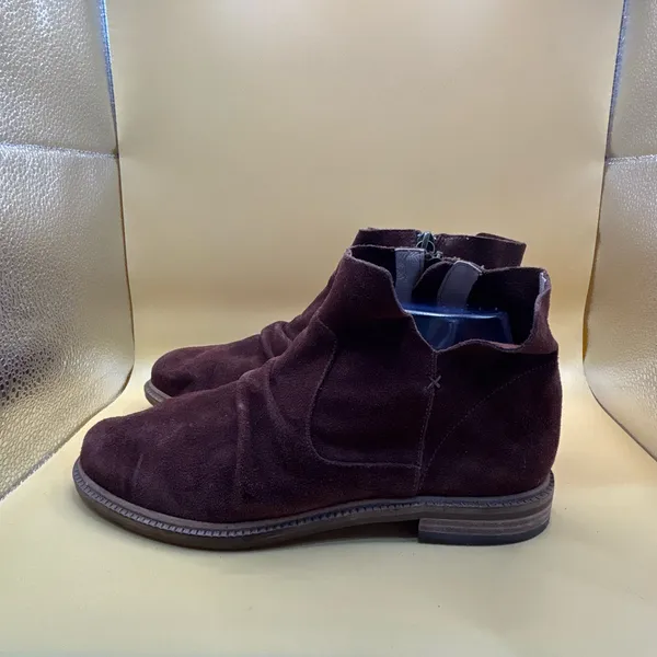 Kelsi Dagger Brooklyn Ego Ankle Boots Women’s 8.5 Brown Suede Zip Boho Western - Image 4