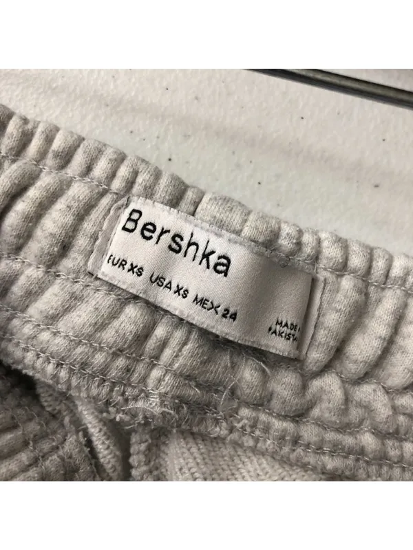 Bershka Womens Wide Leg Sweatpants Pintuck Pockets Drawstring Pockets Gray XS - Image 3