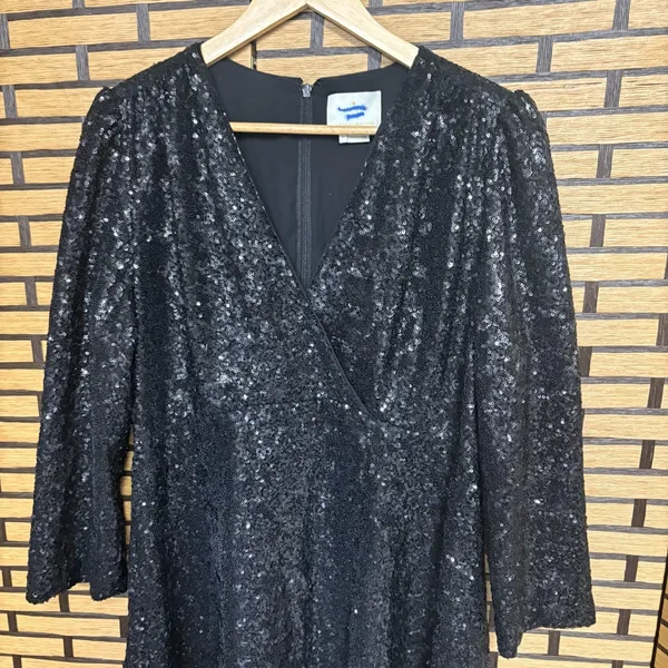 Kate Spade Black Sequin Dress Size‎ 14 - Image 3