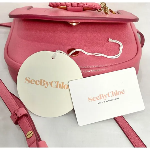 See By Chloe Hana Mini Leather Crossbody Pink Purse Handbag Bag NWT Pushy Pink - Image 4