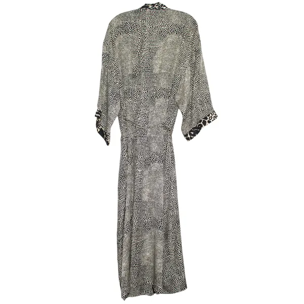 Halston Heritage Robe Silk Old Money Quiet Luxury Mob Wife Regency Animal Print Medium - Image 2