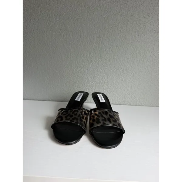 Steve Madden Palomah Leopard Clear Strap Mule Heels Women's 8 New NWOB - Image 6