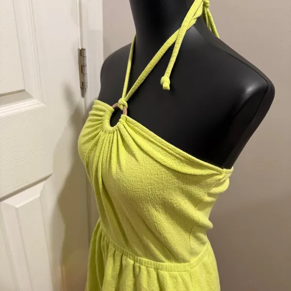 Old-navy Women's Green and Yellow Playsuit-romper - Image 4