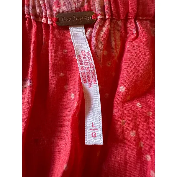 Free People Golden Hour Maxi Dress Cherry Red Large Bohemian Spring Floral 70s - Image 13