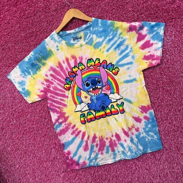 Stitch Ohana Means Family Lilo & Stitch Disney Tie Dye L - Image 3