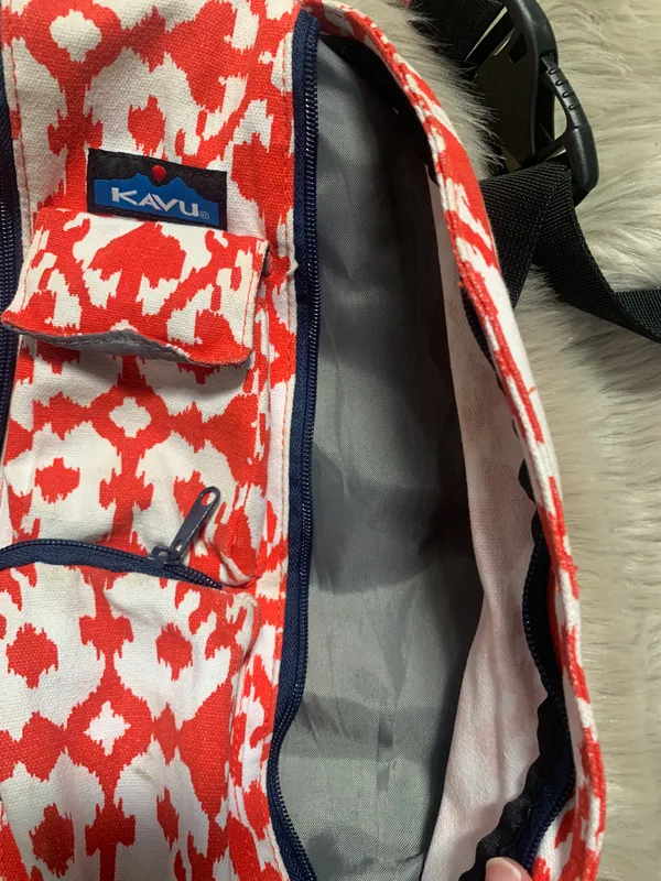 KAVU Ikat Rope Canvas Sling Bag Full Size hiking camping purse backpack - Image 4