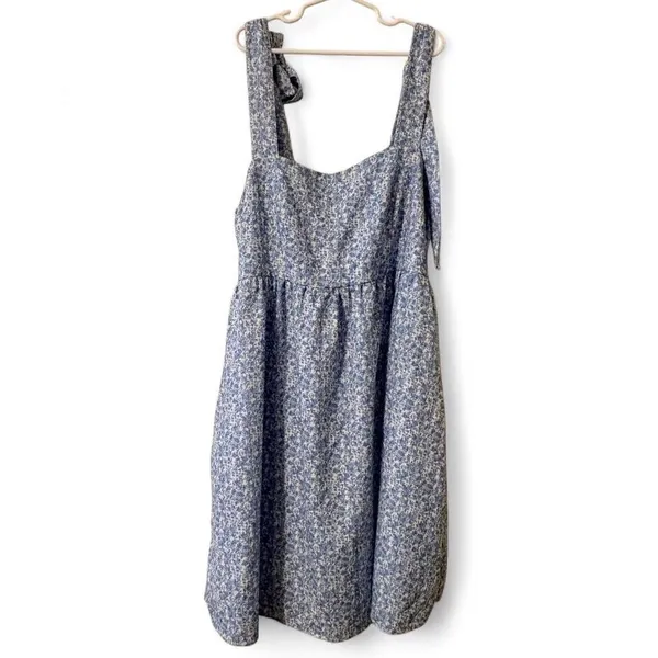 Altar'd State Blue Floral Tie-Strap Mini Dress Sz M - Image 2