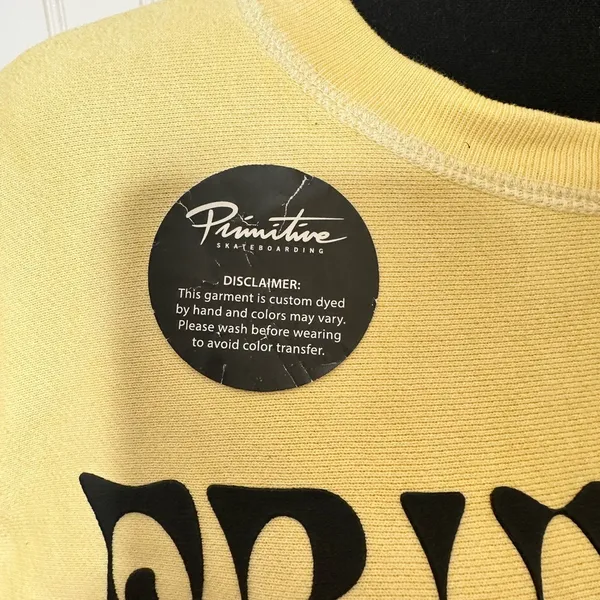 Primitive Skateboarding‎ Elevator Washed Crewneck Yellow Mushroom Skeleton L Size L - Image 5