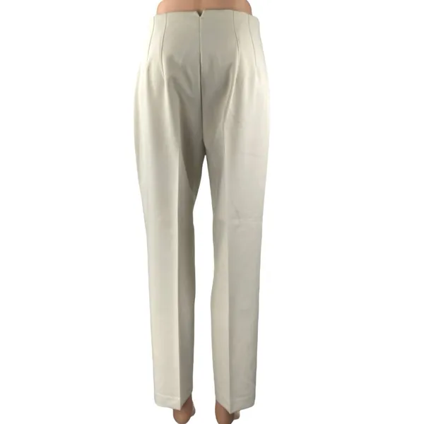 Zara Women's Beige Khaki Chino Pleated High Rise Trousers Dress Pants Size M - Image 3