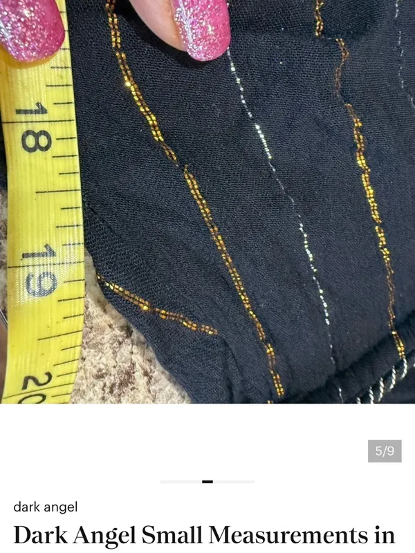 Black Maxi Dress with Gold Metallic Stripe and Side Slit - Image 6