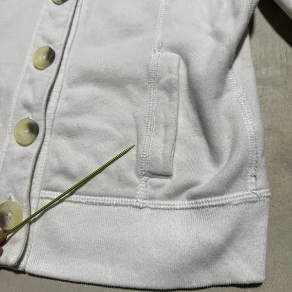 Vintage Abercrombie & Fitch Women's White Y2K 90s Hoodie SZ Small Marks* 2000s - Image 8