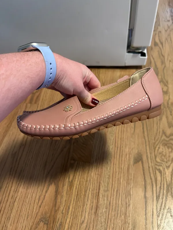 Brand New Mauve Leather Loafer Flats - Image 2