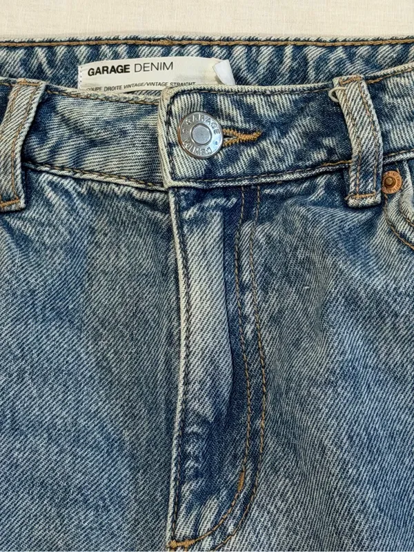 Garage Clothing Vintage Straight Jeans Women’s Sz 01/25 Distressed Raw Hem - Image 3