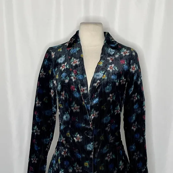 Anthropologie ETT:TWA Blooming Floral‎ Corduroy Blazer Jacket Academia Size 2 - Image 3