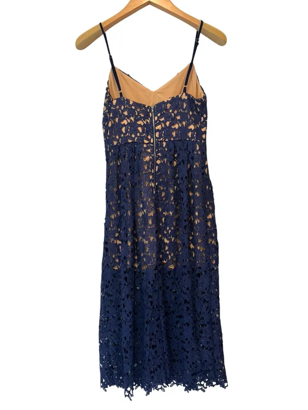 Toby Heart Ginger x Love Indie Navy Crochet Lace Midi Dress Medium NWT - Image 2