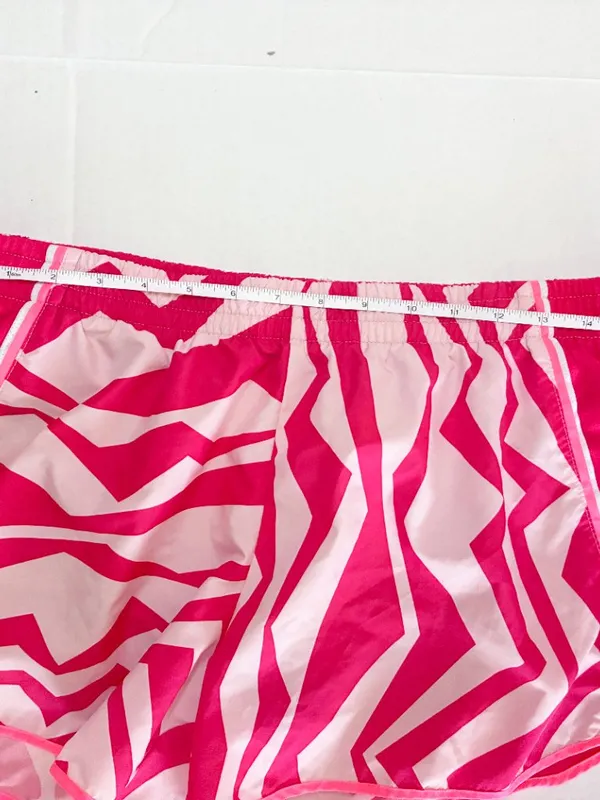 Nike Dri-Fit Printed Tempo Running Shorts - Large - Pink/White - Image 2