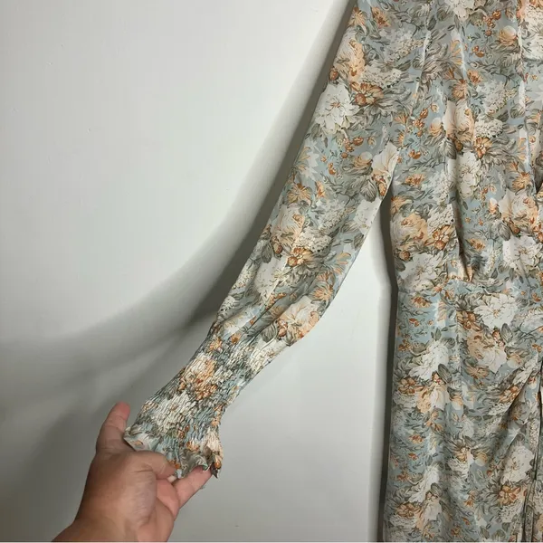 Mable Alejandra floral midi dress long sleeve‎ v-neck women’s size small dressy - Image 4